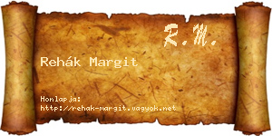 Rehák Margit névjegykártya